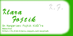 klara fojtik business card